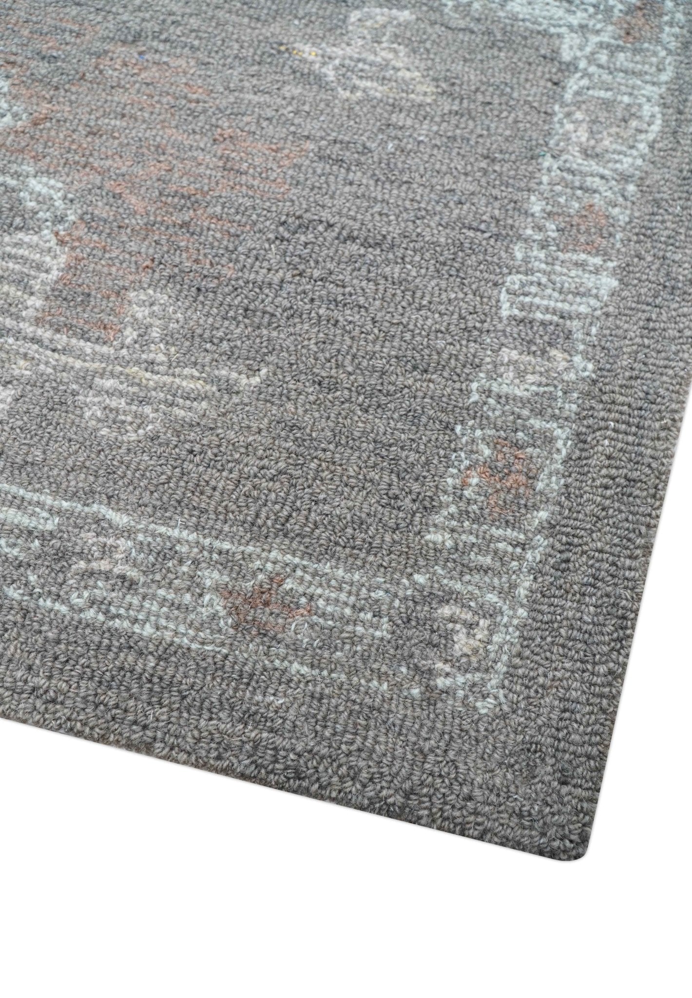 Elvin Custom Made Traditional Oushak Gray Hand Tufted wool rug