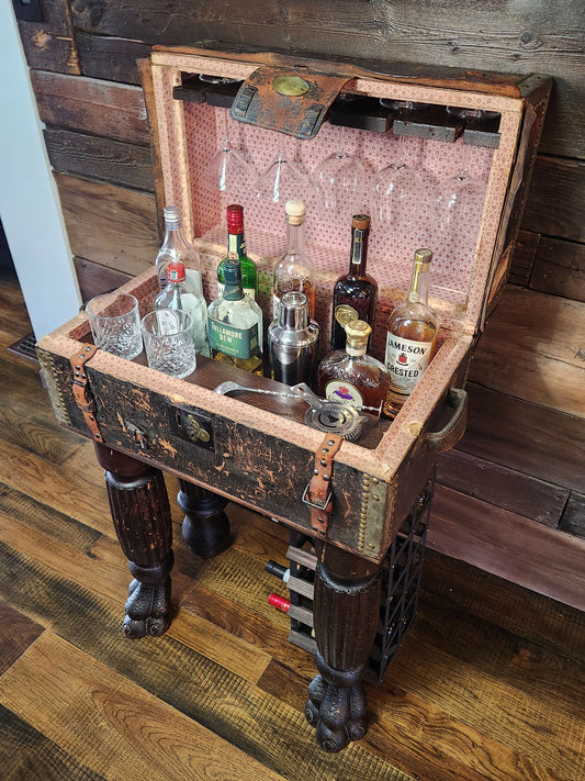 Antique Travel Case Bar