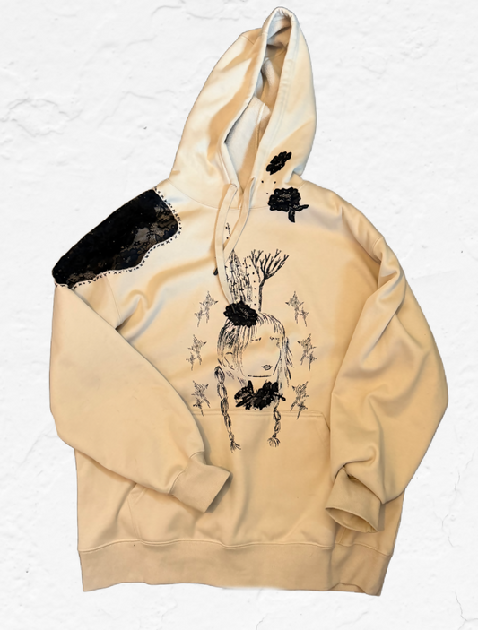 Upcycled & Embellished Womens Sweatshirt Large