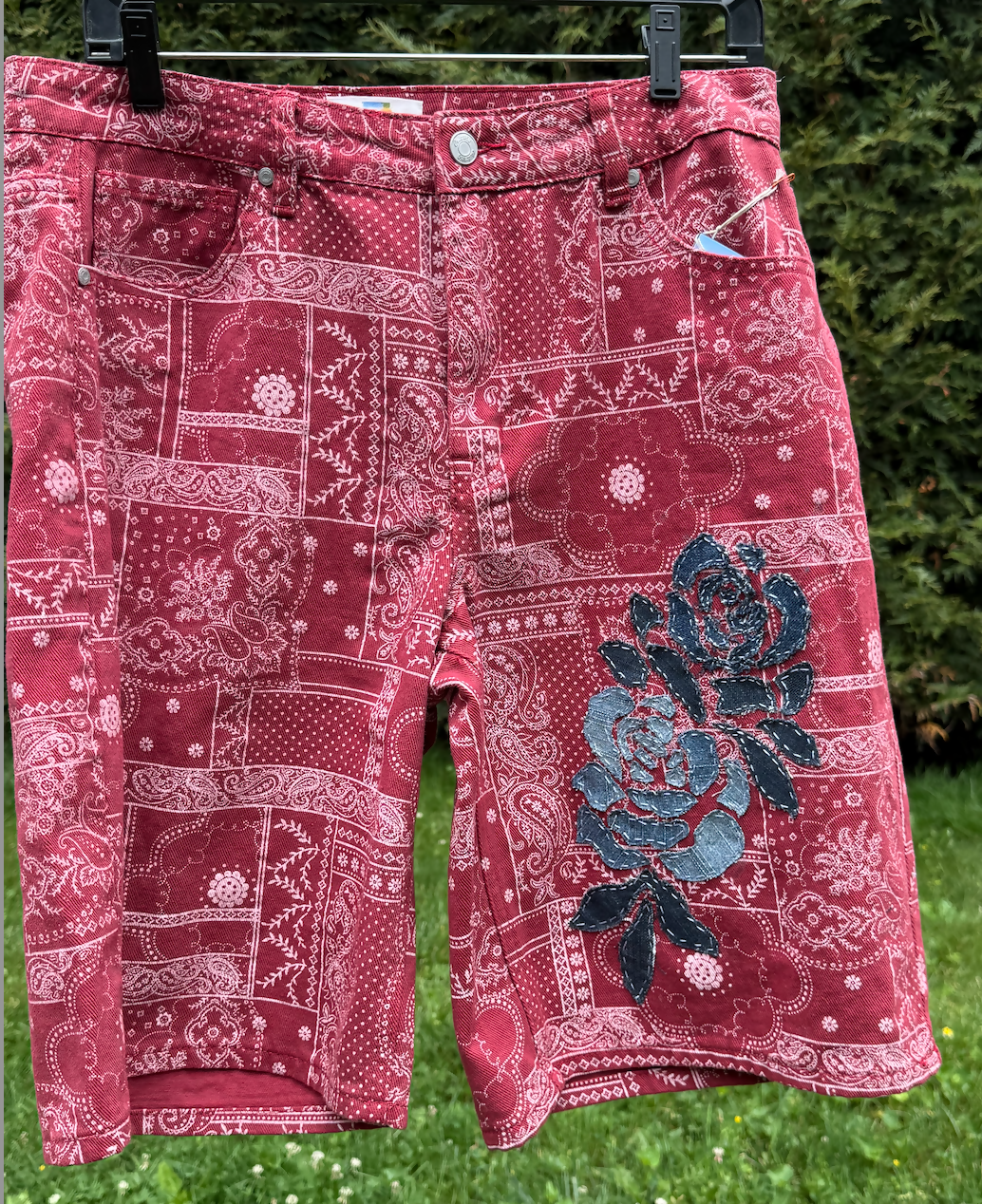 Handkerchief Upcycled Shorts ~ Size 13