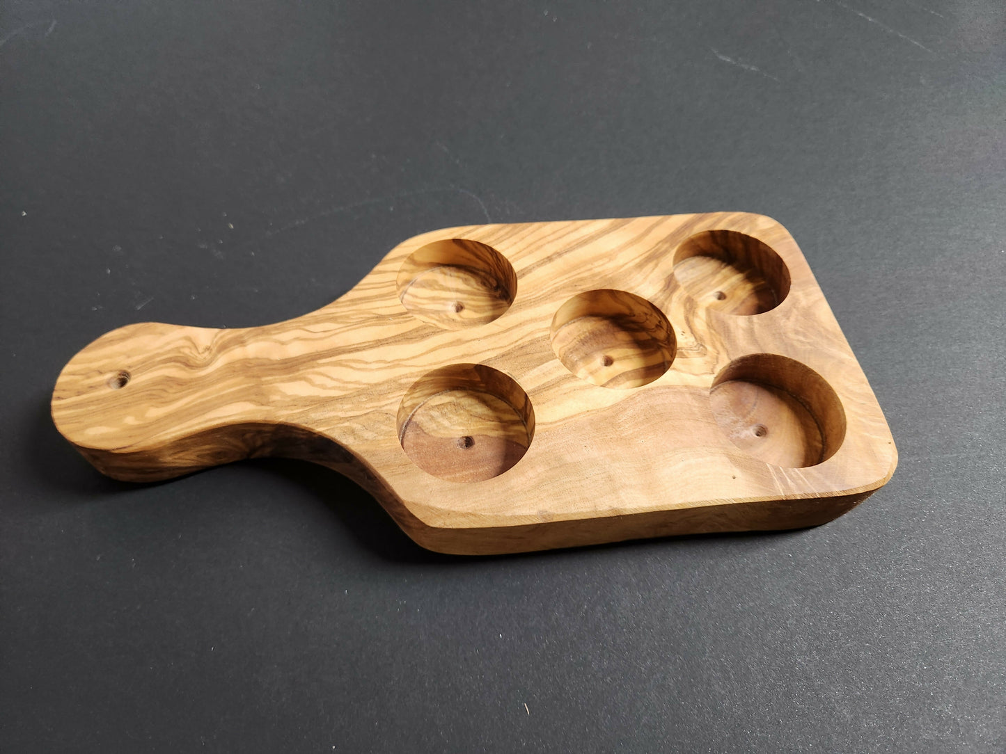 single Olive wood Char-shooterie board