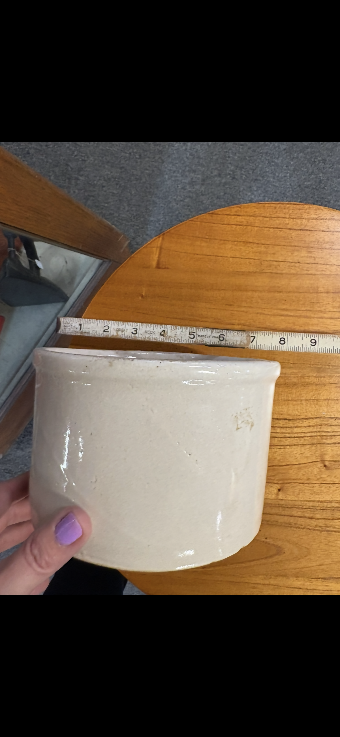 Off white Roseville pottery bowl