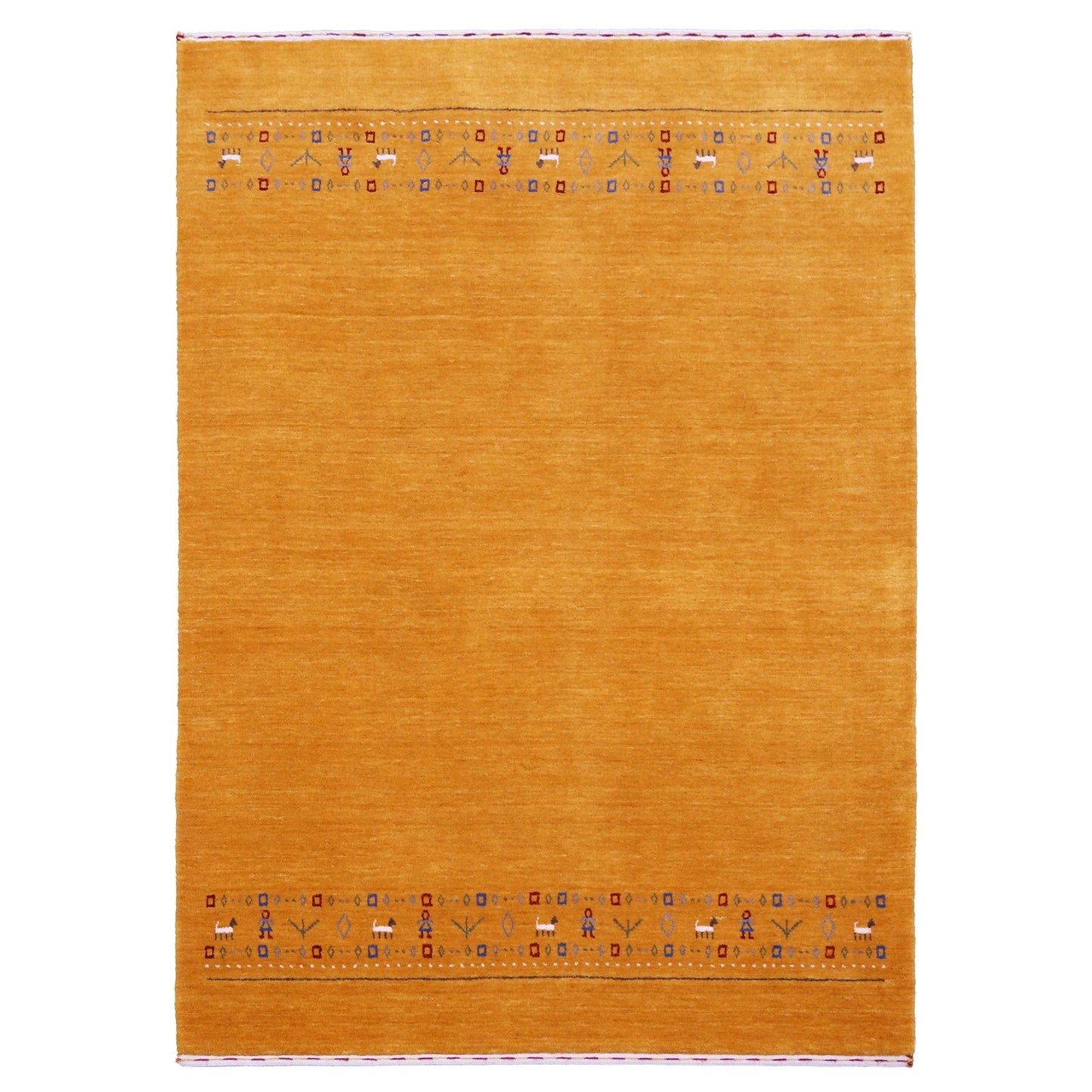 Gold And Blue Modern Design Hand Loomed Wool Area Rug