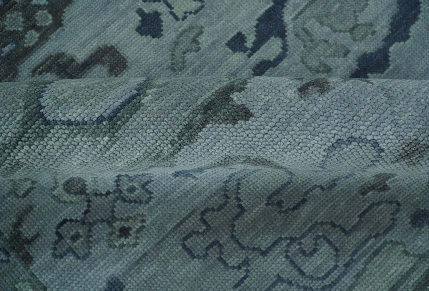 Gray and Charcoal Antique look Hand knotted Traditional Oushak wool Area Rug