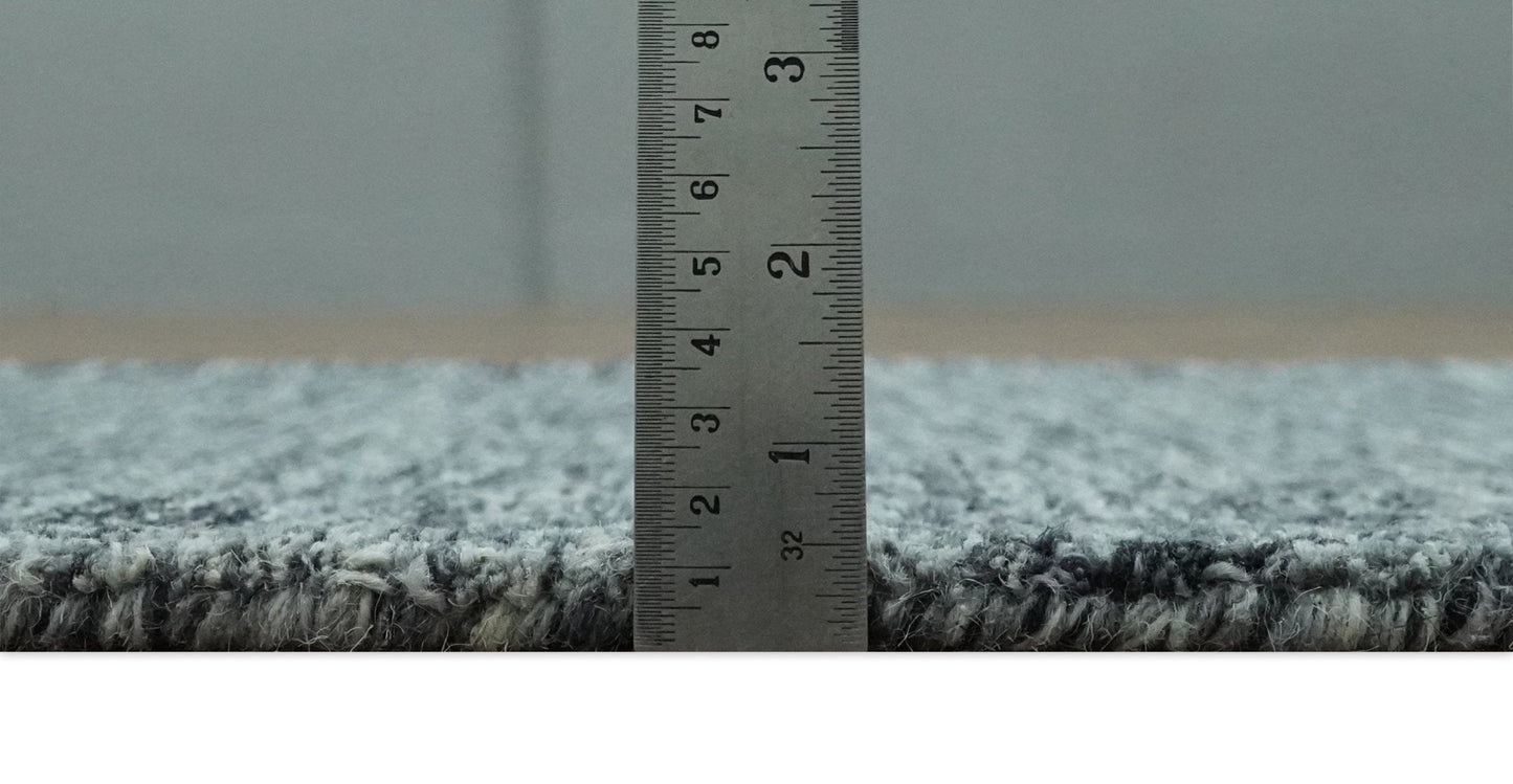Gray and Charcoal Solid Shaded Hand Tufted Natural Multi Size Wool Area Rug