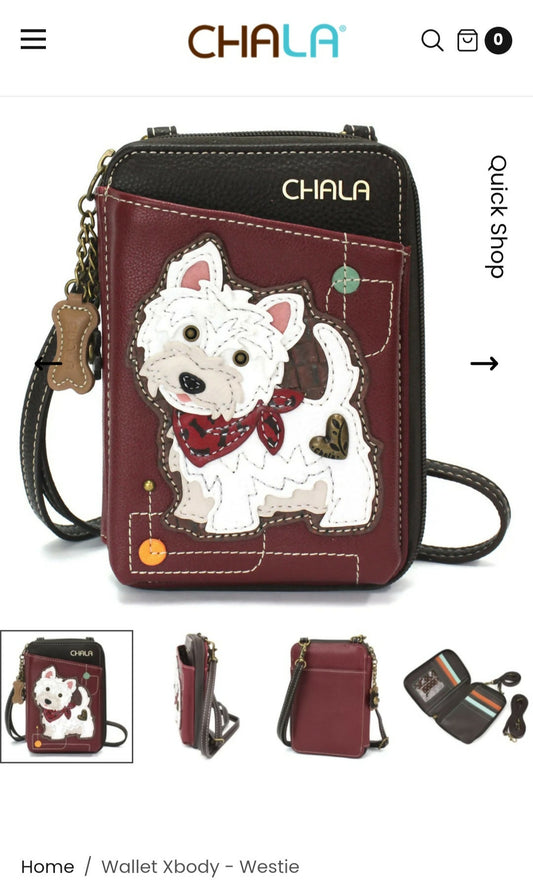 Anytime Crystals Chala Handbags Wallet Xbody- Westie