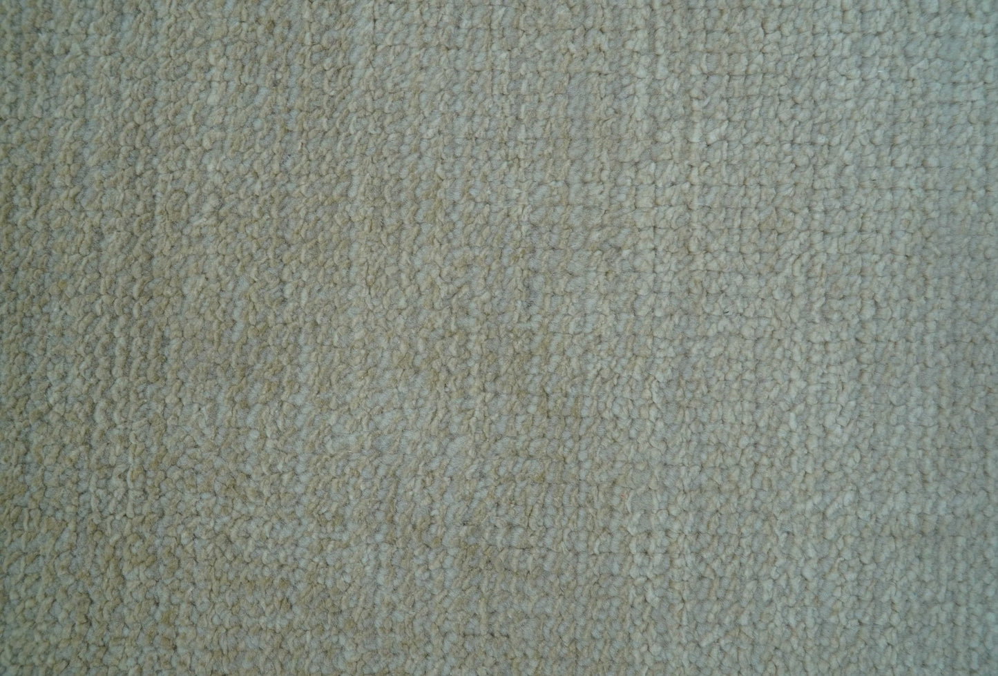 Hand Knotted Beige Modern Solid Design Wool And Silk Rug