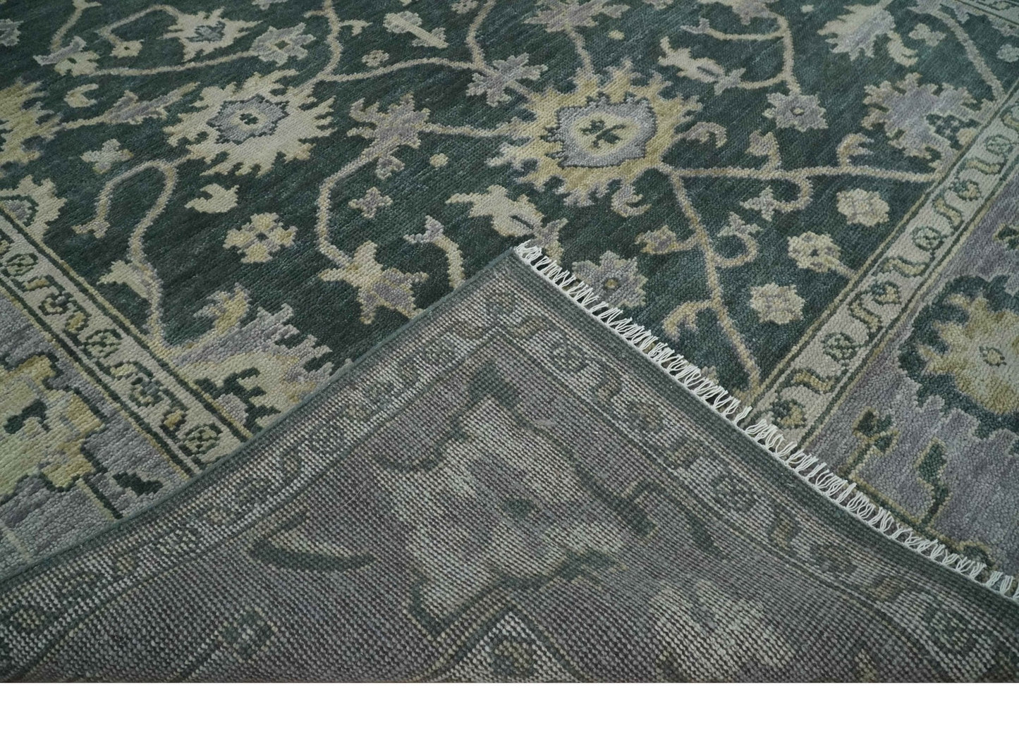 Hand Knotted Gray and Silver Traditional Antique Wool Area Rug, Living Room and Bedroom Rug