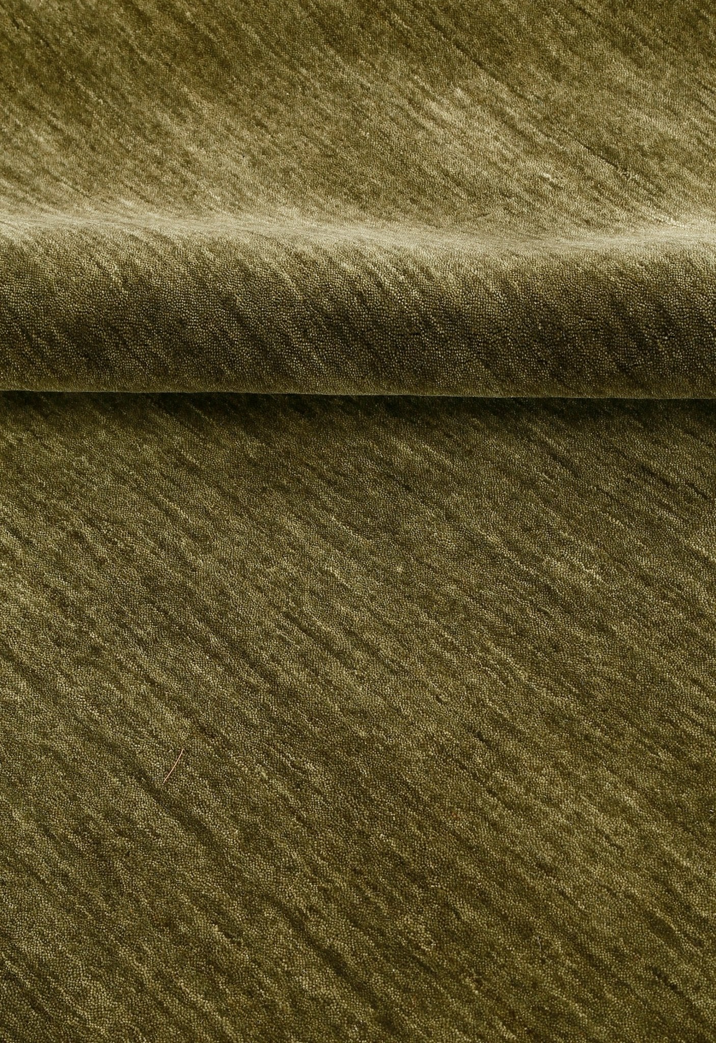 Hand Loomed Modern Green Solid Wool Area Rug