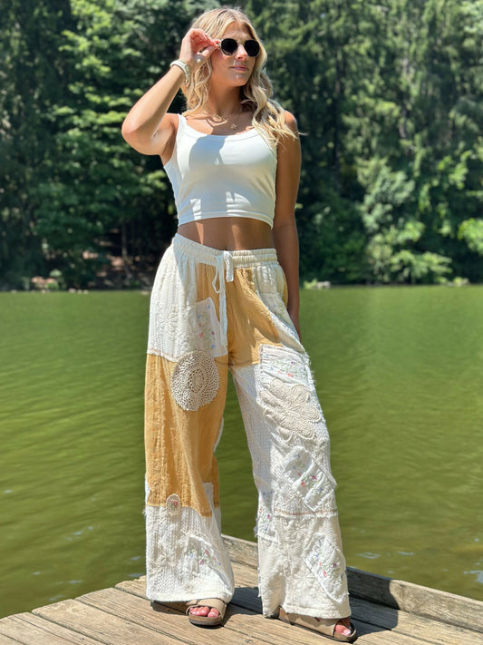 Honey Stitch Boho Pants