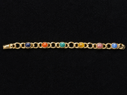 Real Stone Scarab bracelet using jewelers metal 7”