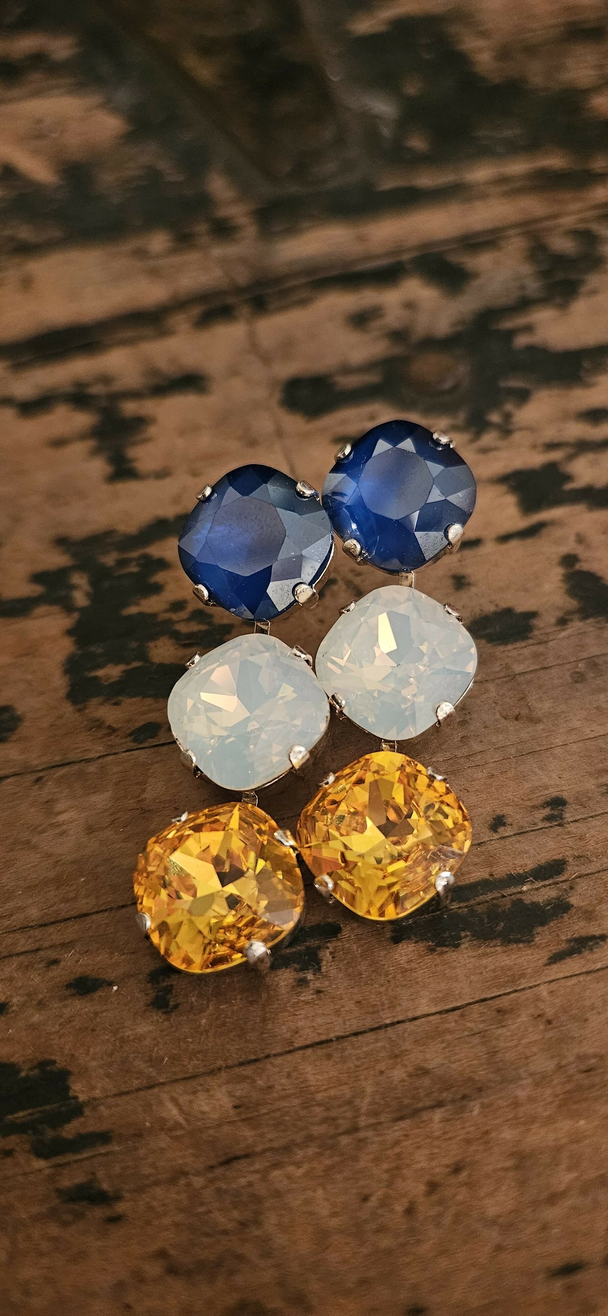 Anytime Crystals 12mm Fancy Cut Swarovski Crystal Team Earrings