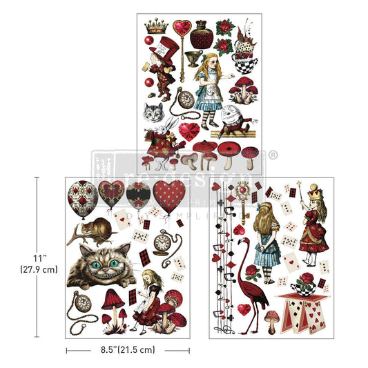 MIDDY TRANSFERS® – WONDERLAND IMPRESSIONS – 3 SHEETS, 8.5″X11