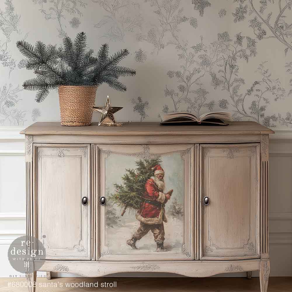 A3 DECOUPAGE FIBER PACK – SANTA’S WOODLAND STROLL – 3 SHEETS, 11.7″X16.5″