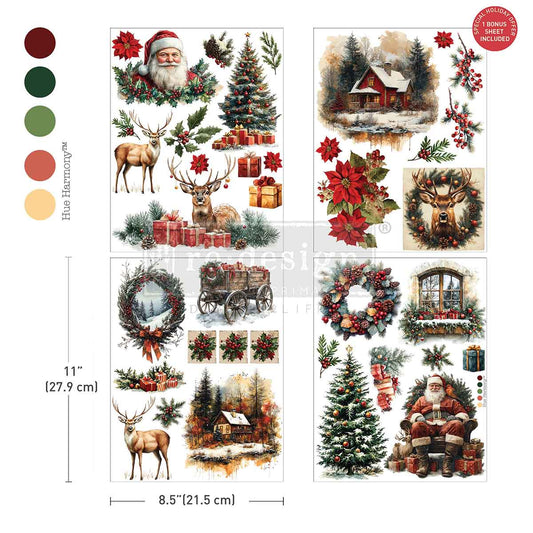 MIDDY TRANSFERS® – Yuletide Nostalgia  – 4 SHEETS, 8.5″X11