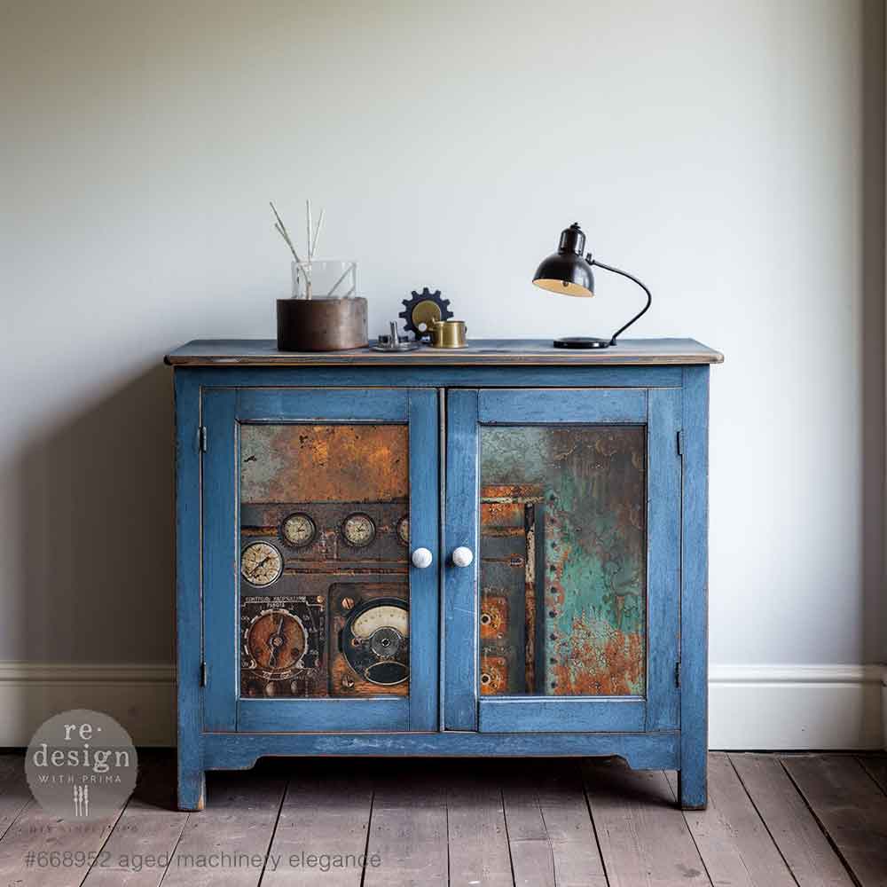 A1 Decoupage Fiber - Aged Machinery Elegance