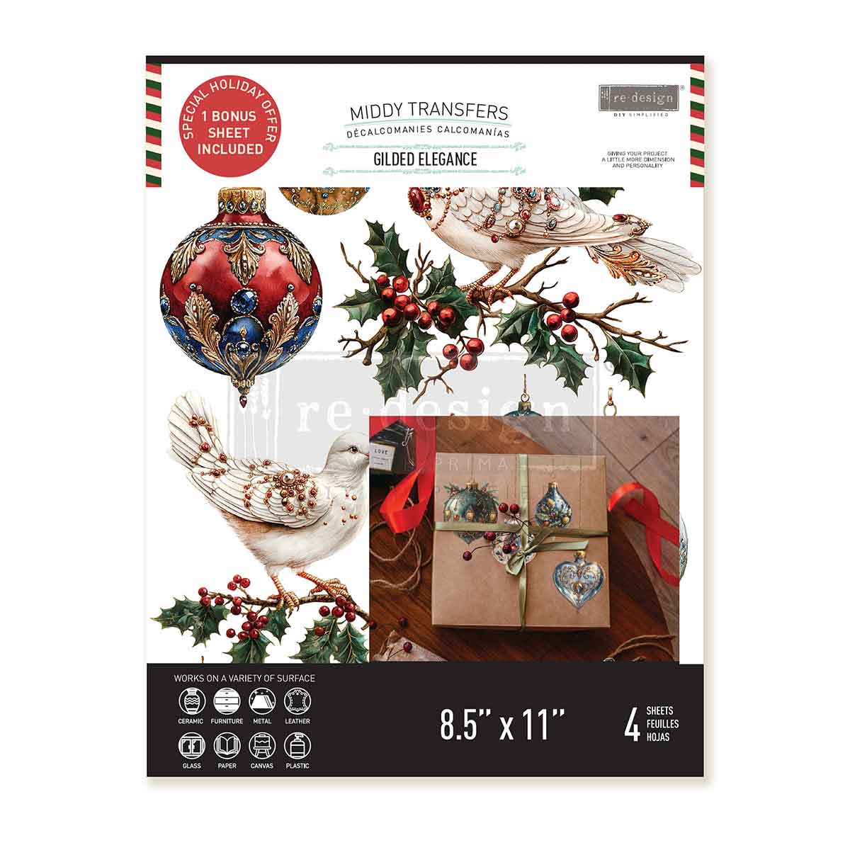MIDDY TRANSFERS® – Gilded Elegance – 4 SHEETS, 8.5″X11