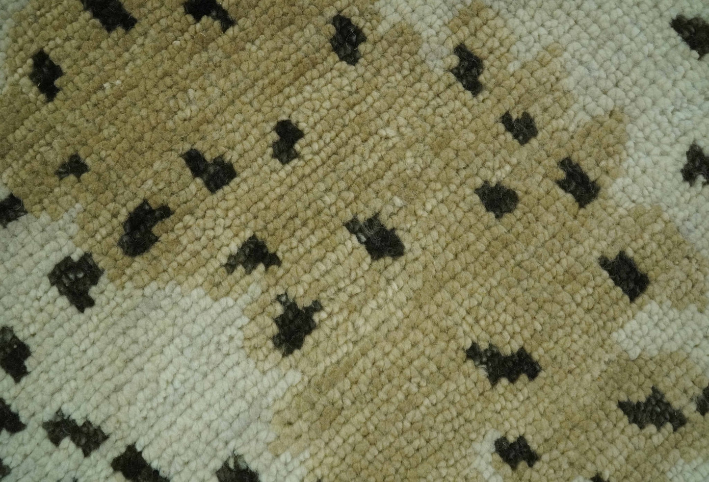 Ivory, Olive and Charcoal Leopard Design Hand Knotted Multi Size wool area rug