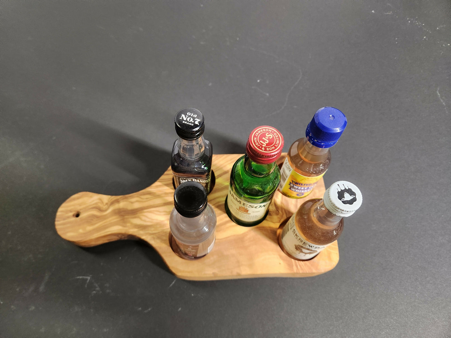 single Olive wood Char-shooterie board