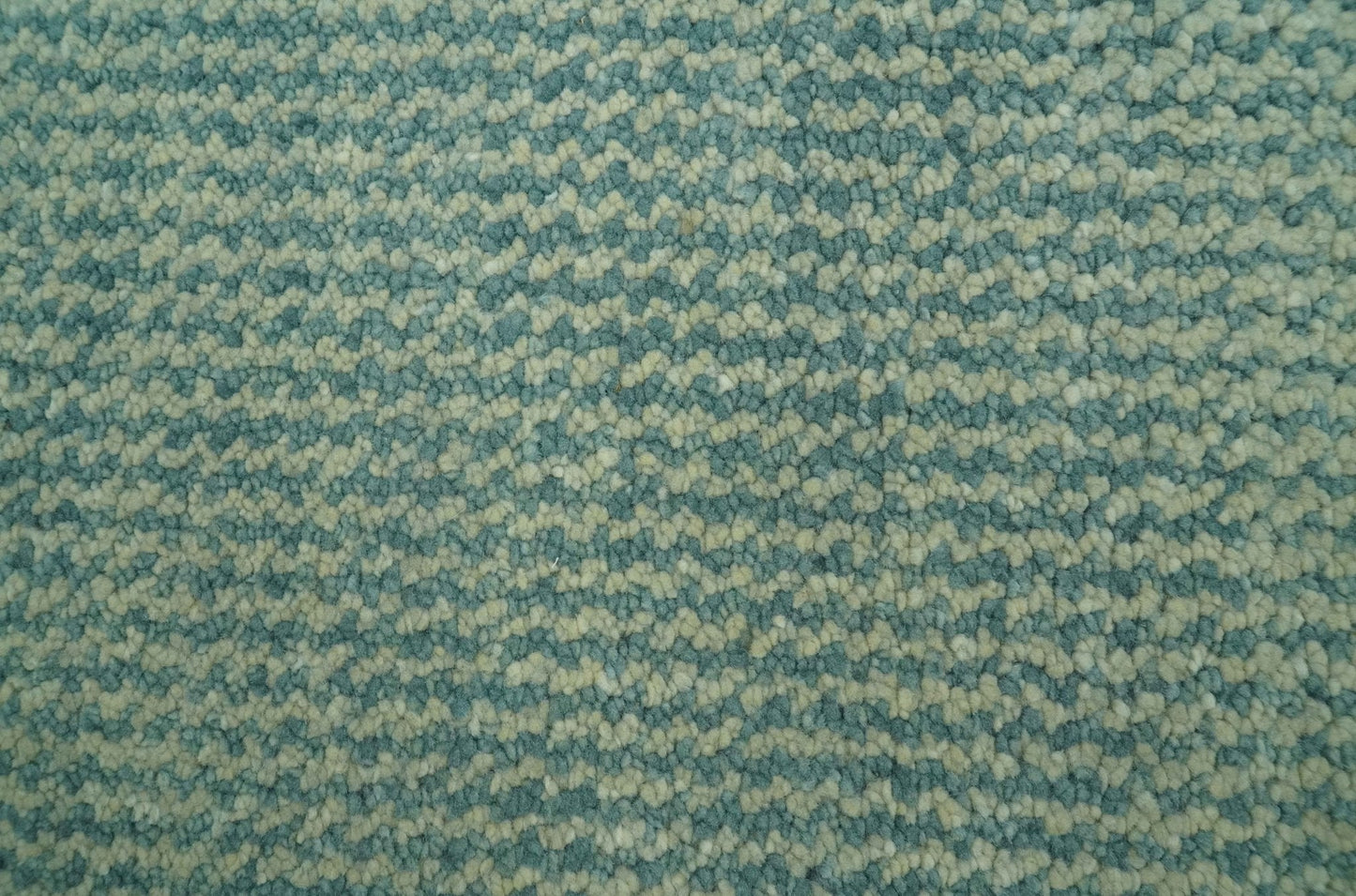 Light Blue and Beige Stripes Design Contemporary Custom Made wool Area Rug