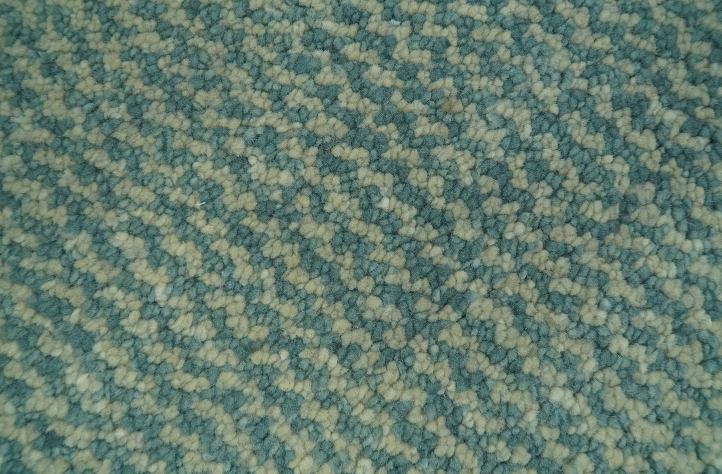 Light Blue and Beige Stripes Design Contemporary Custom Made wool Area Rug
