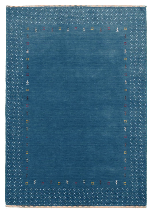 Light Blue Contemporary Gabbeh Border Design Hand Loomed Wool Area Rug