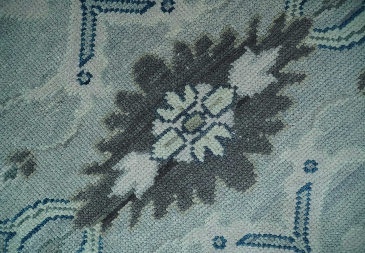 Light Blue Hand knotted Traditional Oushak Multi Size wool Area Rug