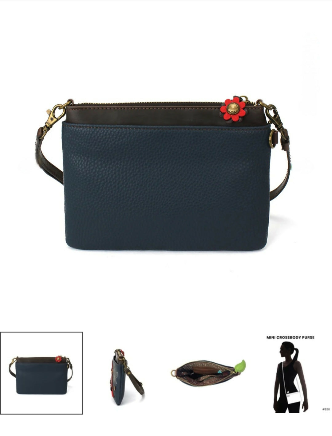 Anytime Crystals Chala Handbags Mini Crossbody- Cardinal
