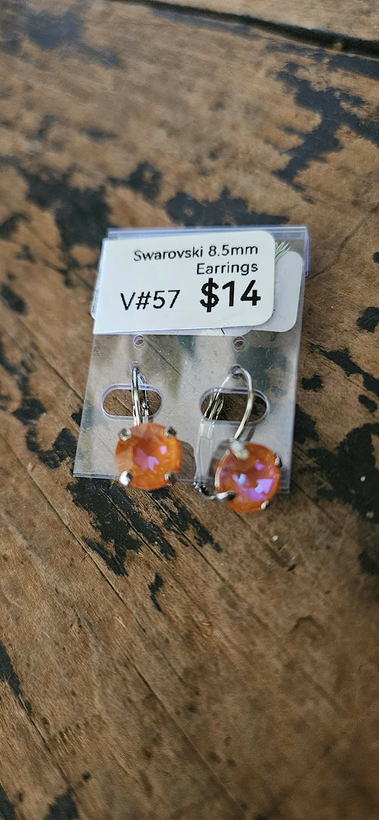 Anytime Crystals 8.5mm Pumpkin Fun Earrings