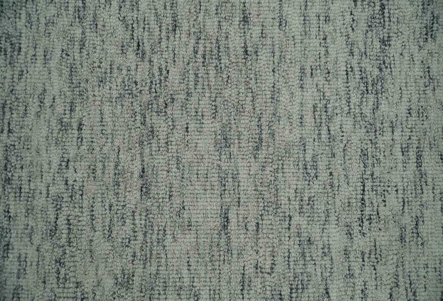 Modern Beige and Charcoal Solid Shaded Hand Tufted Natural Wool Area Rug
