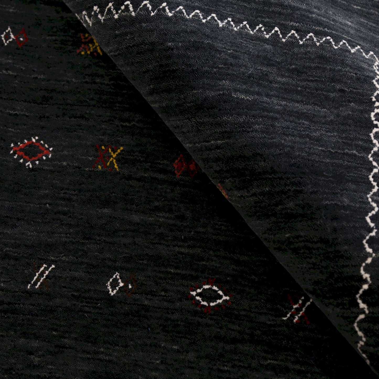 Modern Charcoal And White Hand Loomed Wool Area Rug