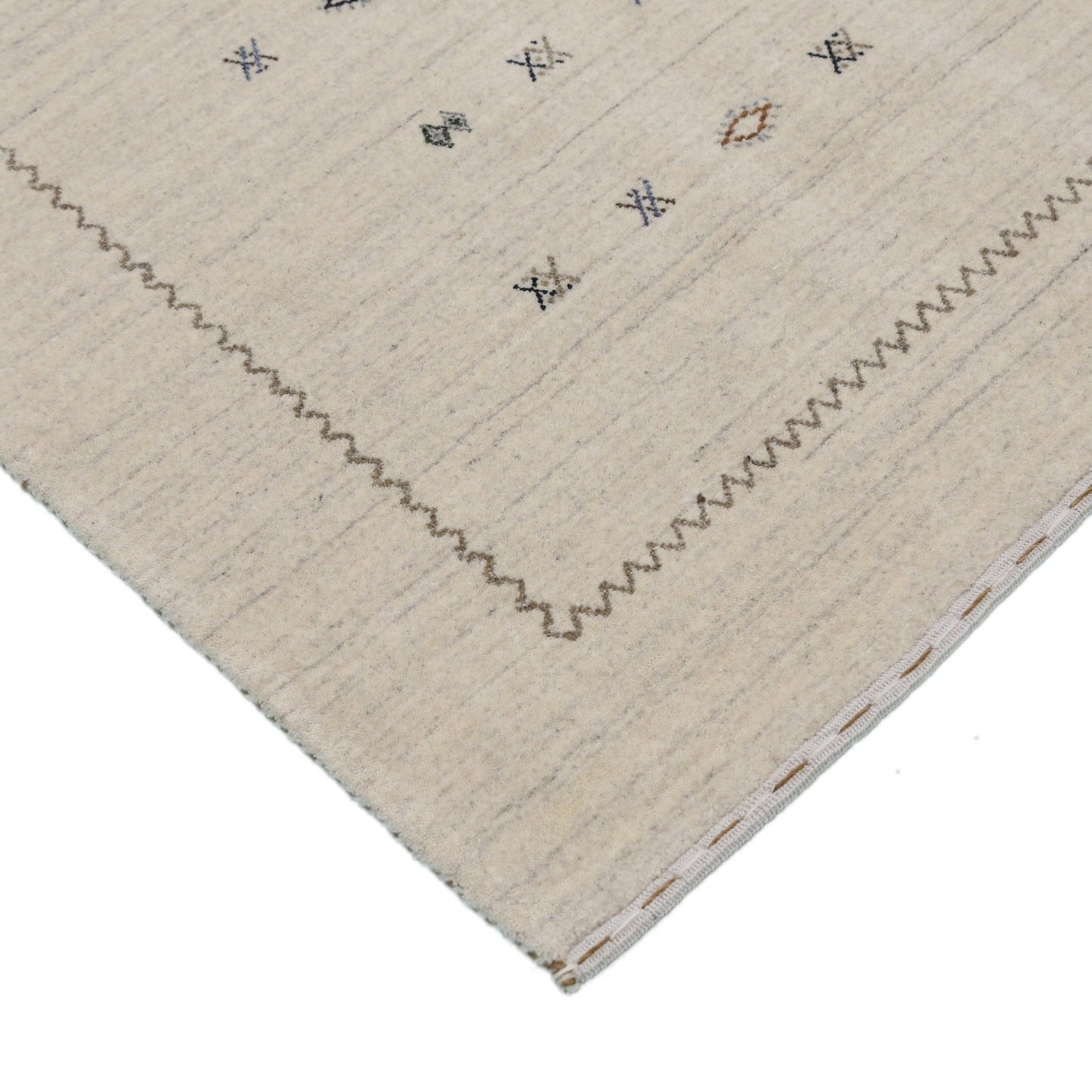 Modern Design Beige Hand Loomed Wool Area Rug