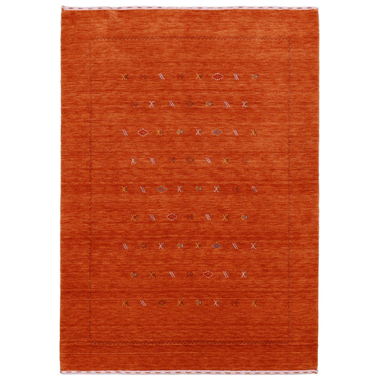 Modern Design Orange Hand Loomed Wool Area Rug