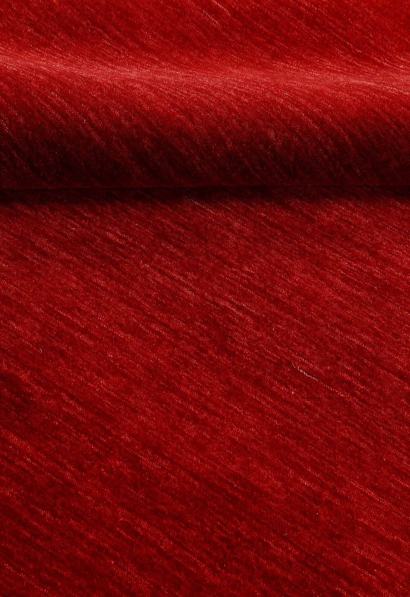 Modern Red Solid Design Hand Loomed Wool Area Rug