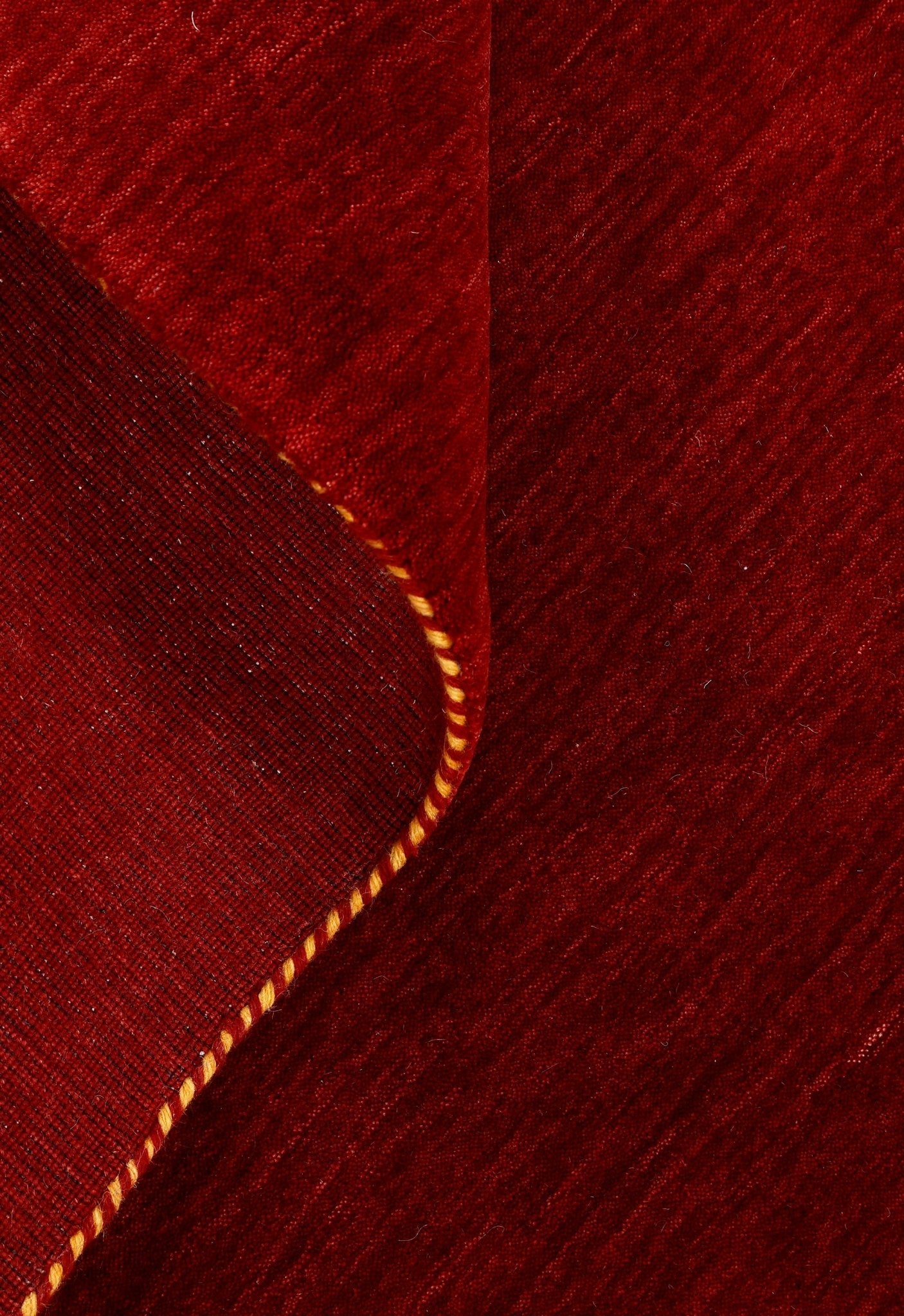 Modern Red Solid Design Hand Loomed Wool Area Rug