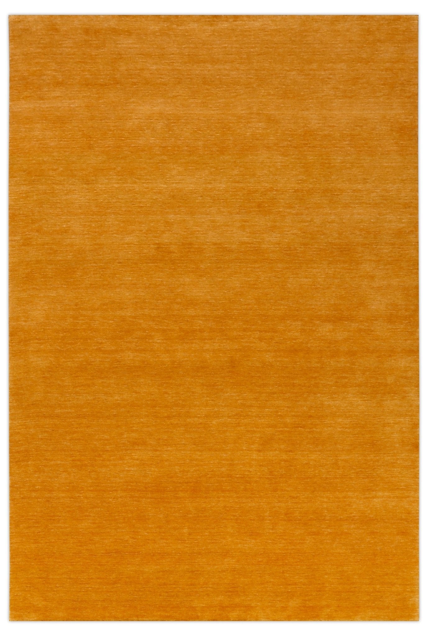 Modern Solid Gold Hand Loomed Wool Area Rug