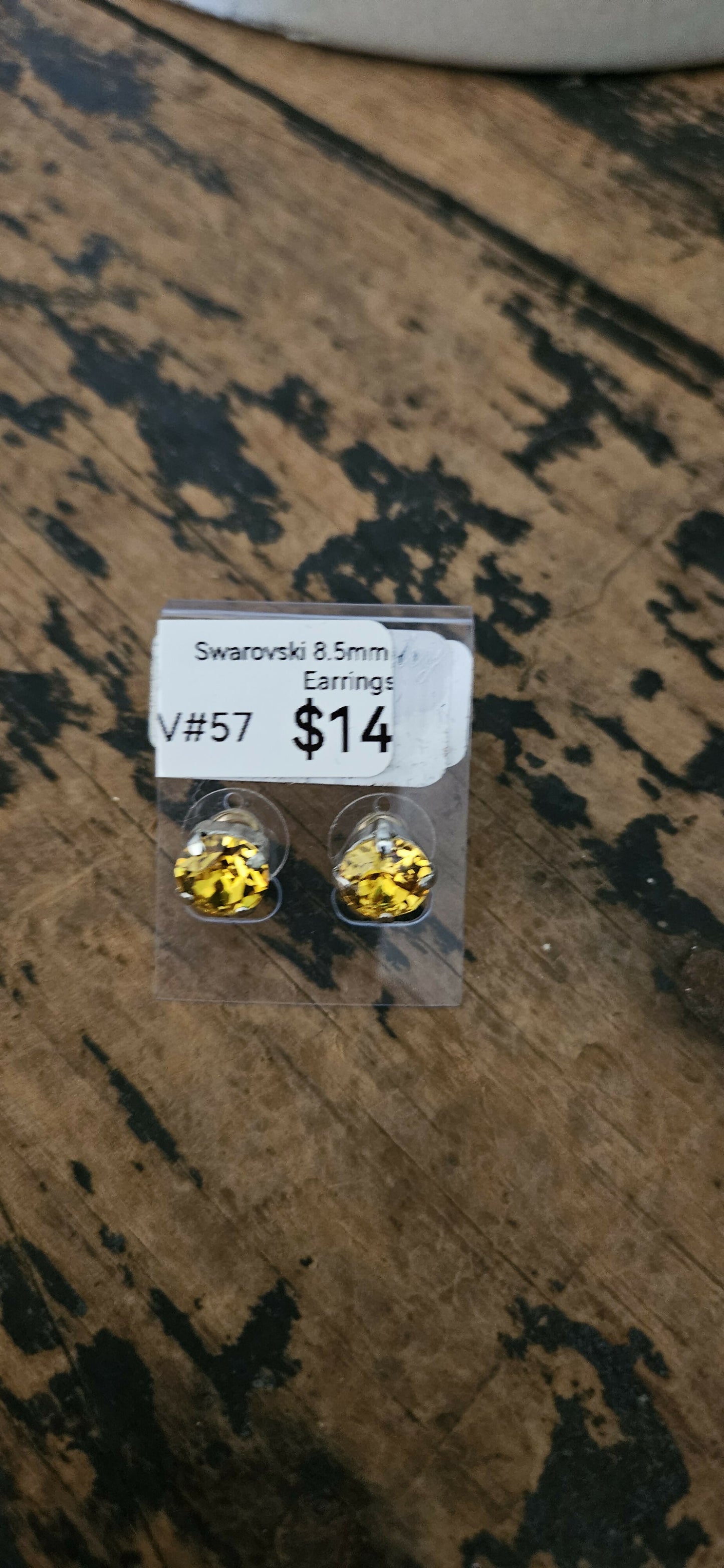 Anytime Crystals 8.5mm Warm Sunshine Earrings