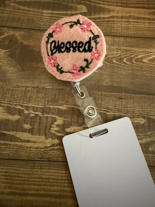 Blessed Embroidered Badge Reel