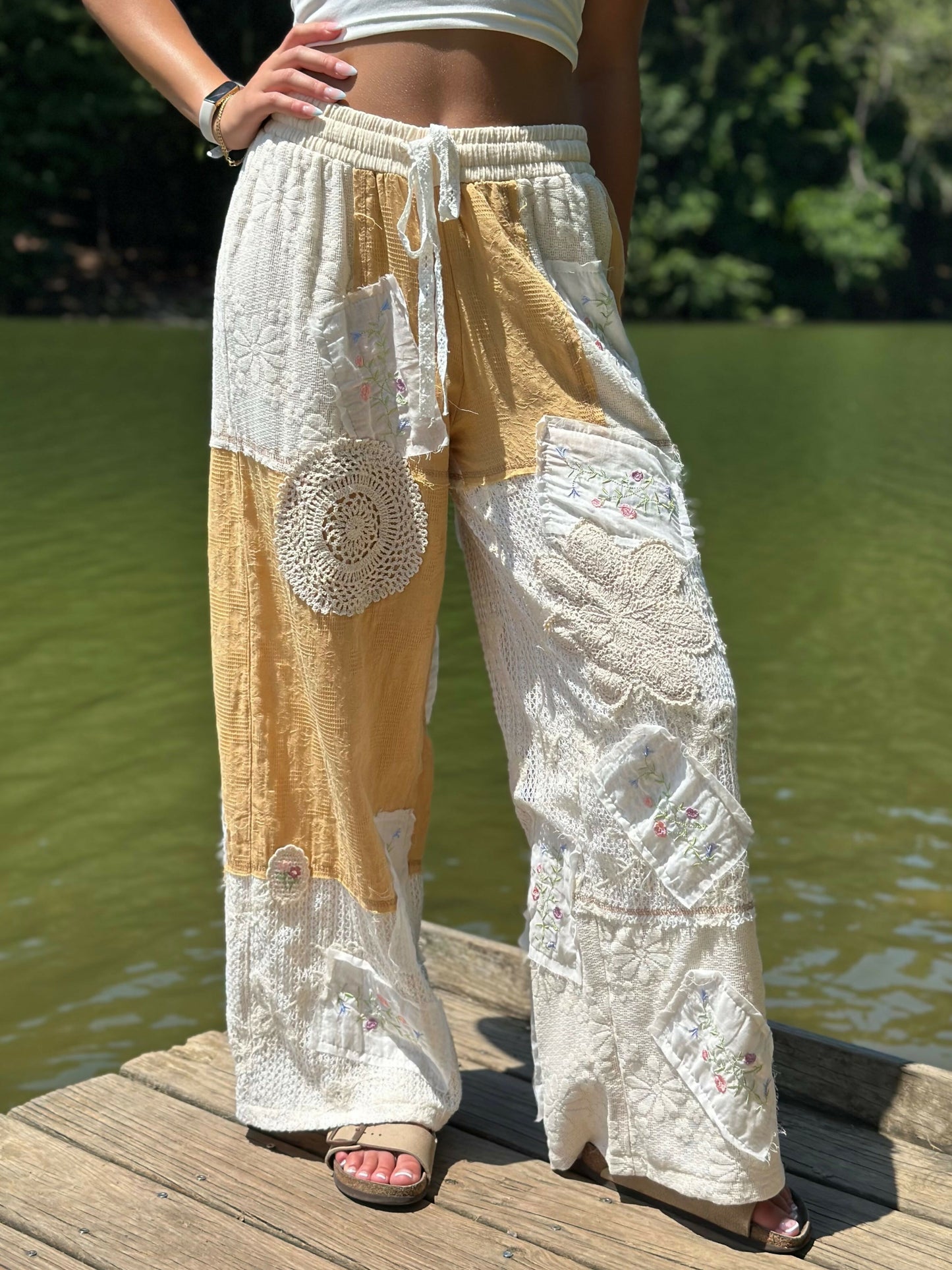 Honey Stitch Boho Pants