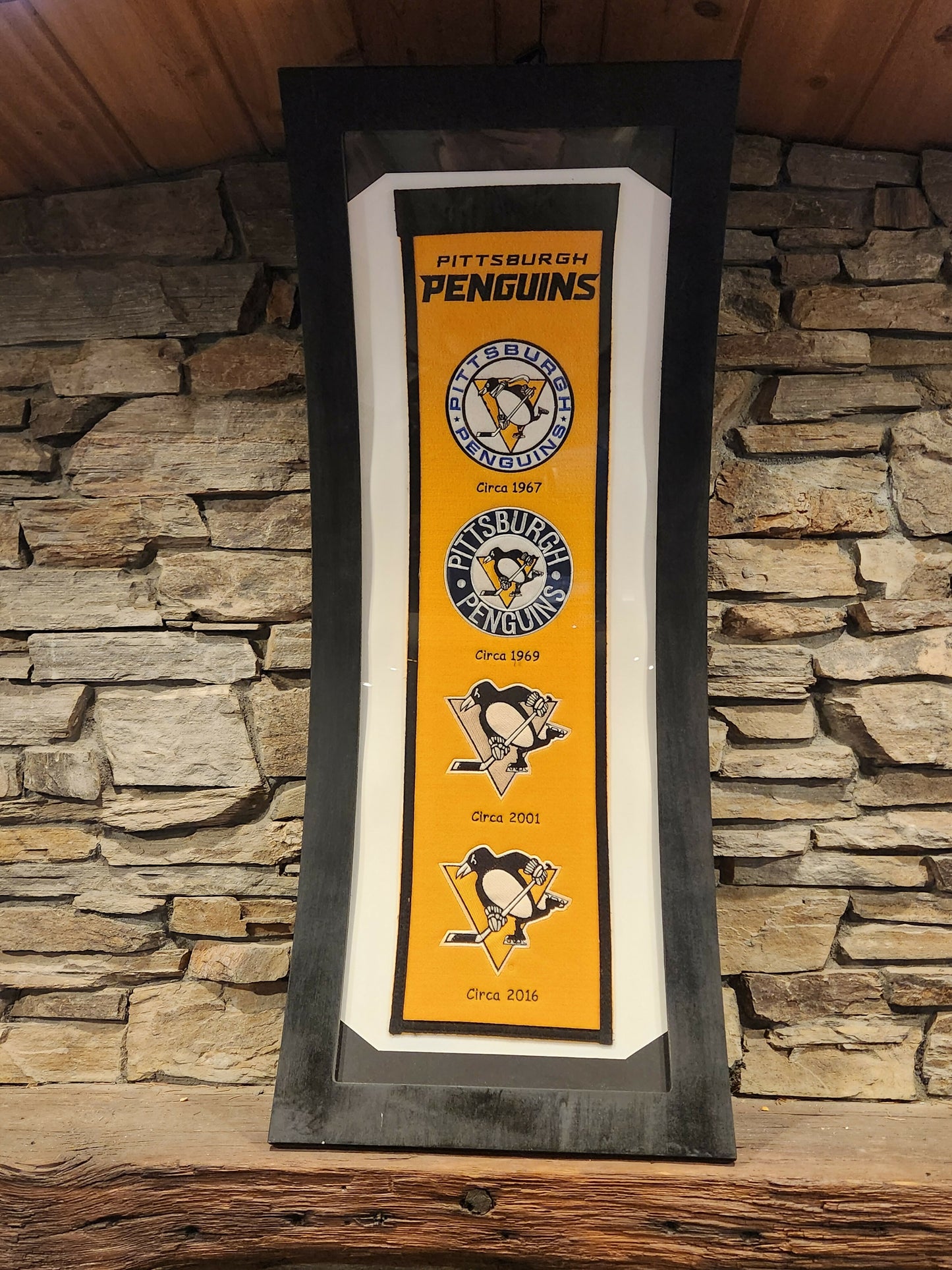 Curved Frame print of Penguins Banner