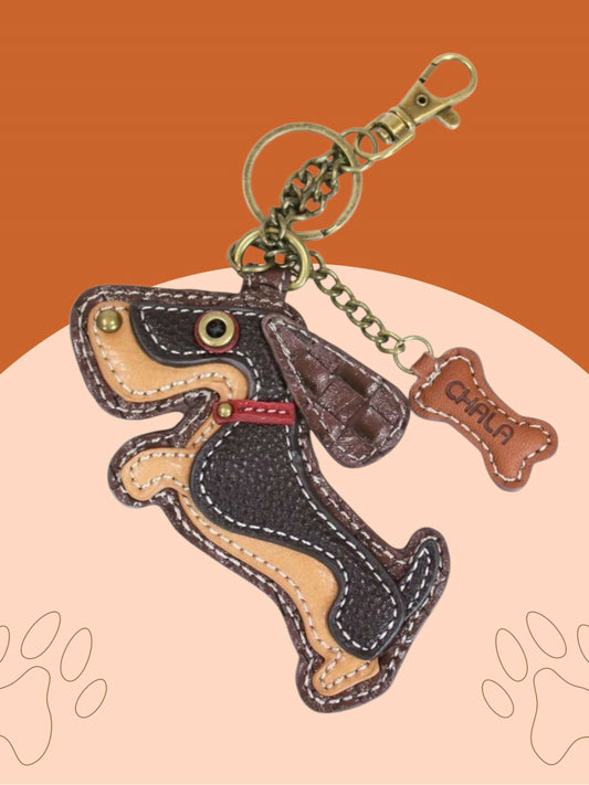 Anytime Crystals Chala Handbags Key Fob - Weiner Dog