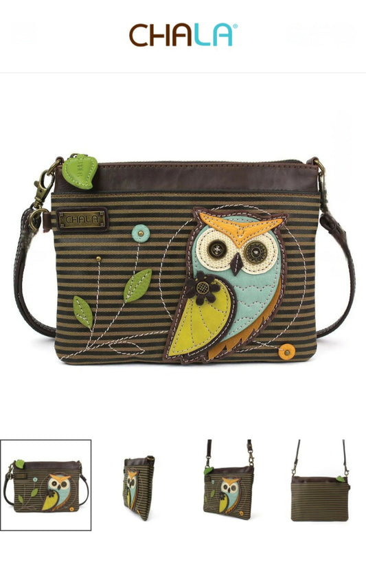 Anytime Crystals Chala Handbags Mini Crossbody - Owl A