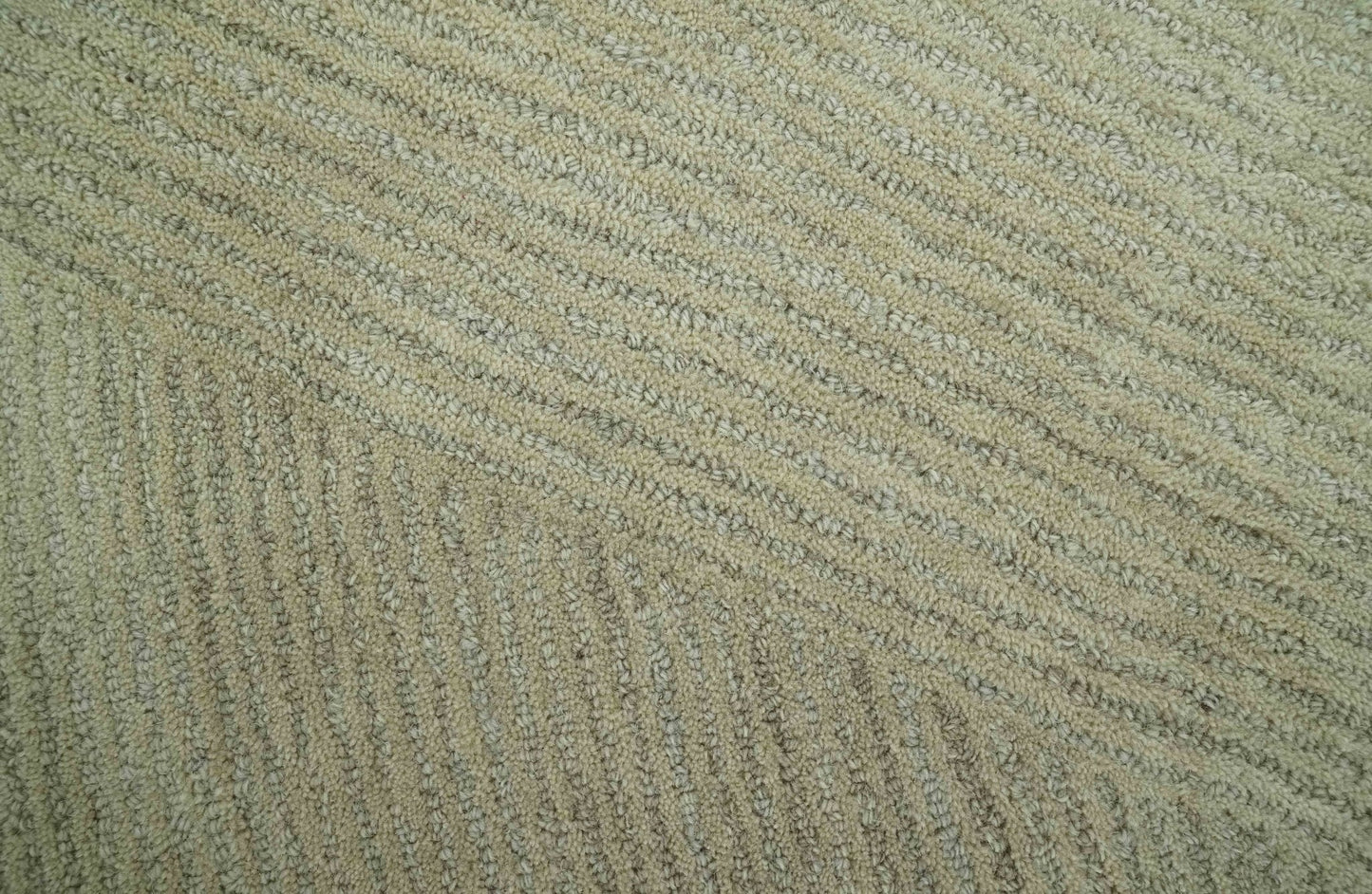 Olive and Ivory Modern Geometrical Stripes Textured Hand Tufted Multi size rug