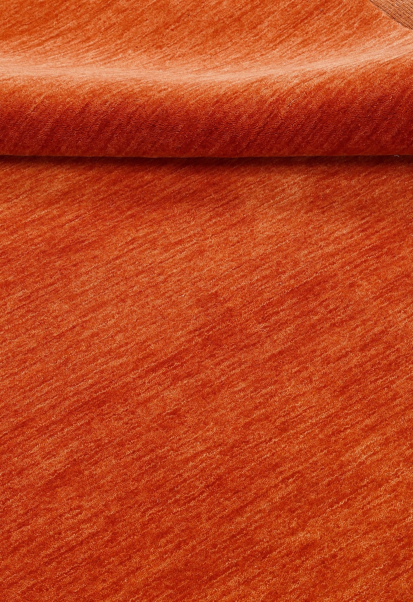 Orange Modern Solid Design Hand Loomed Wool Area Rug