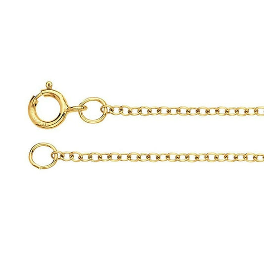14 KARAT GOLD 1.3mm OVAL CABLE CHAIN - 20"