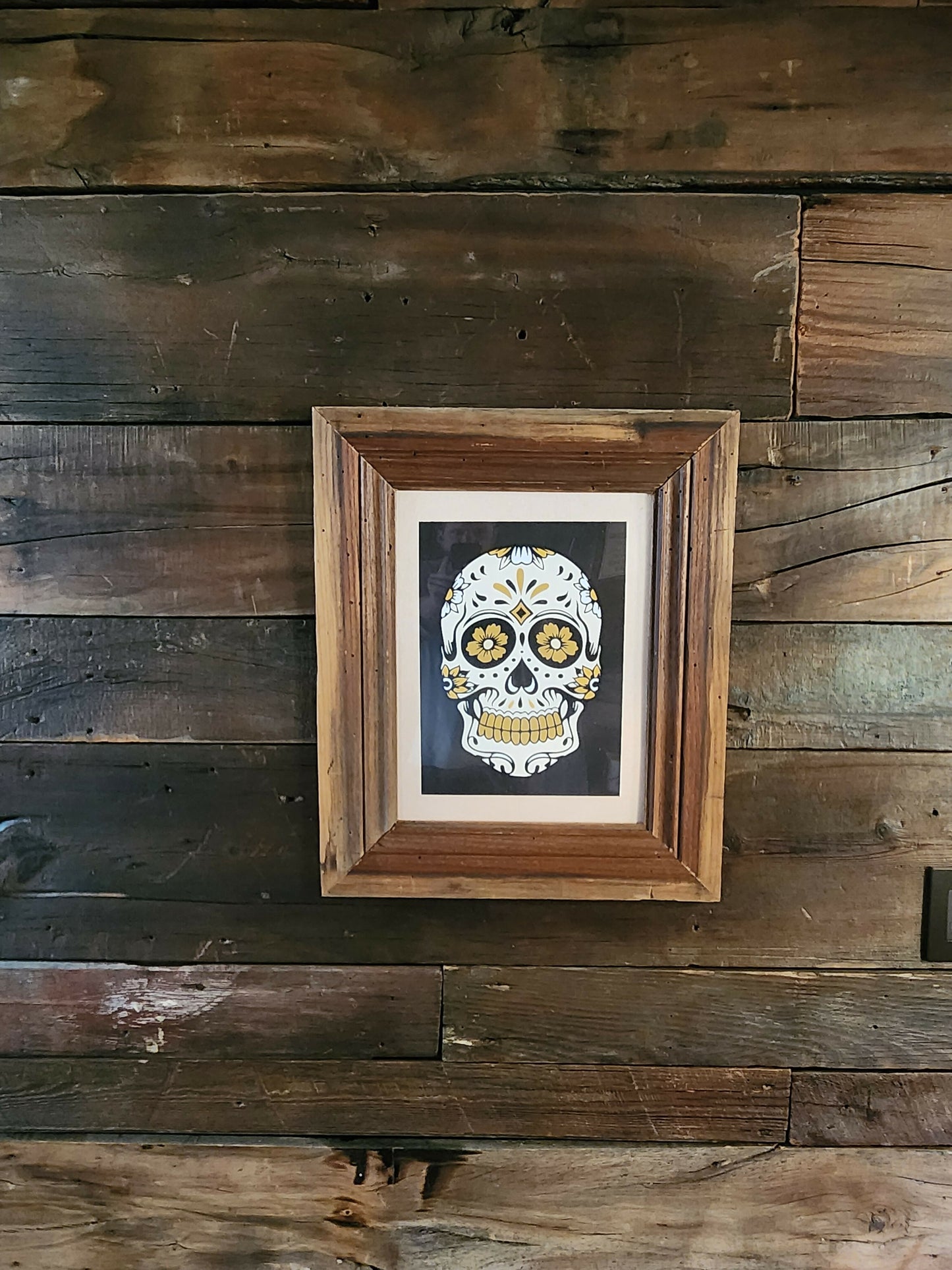 Sugar Skull photo in Rustic Frame