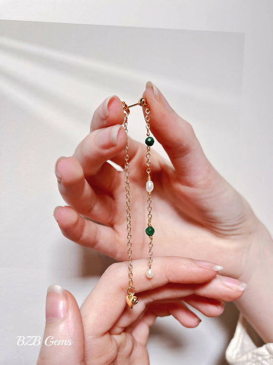 Green Malachite Drop Earrings