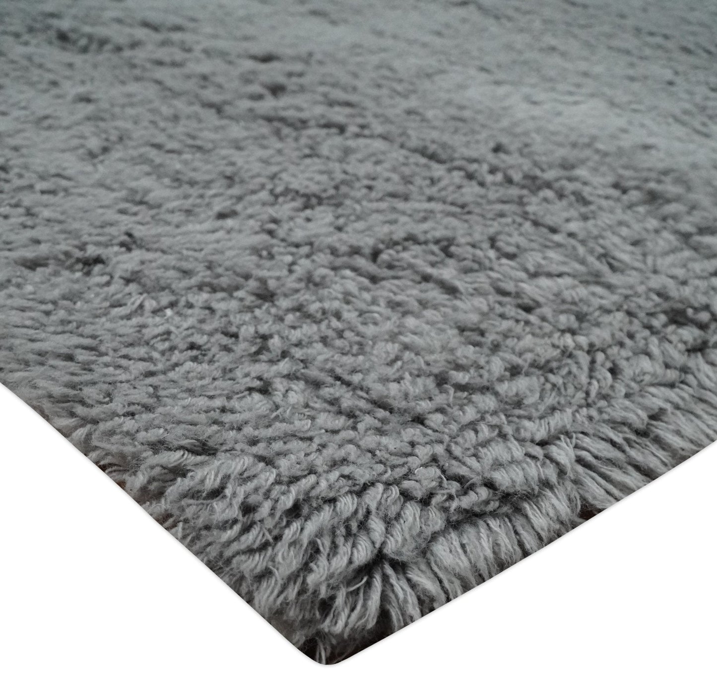 Gray Modern Solid Design Hand Woven Wool Area Rug