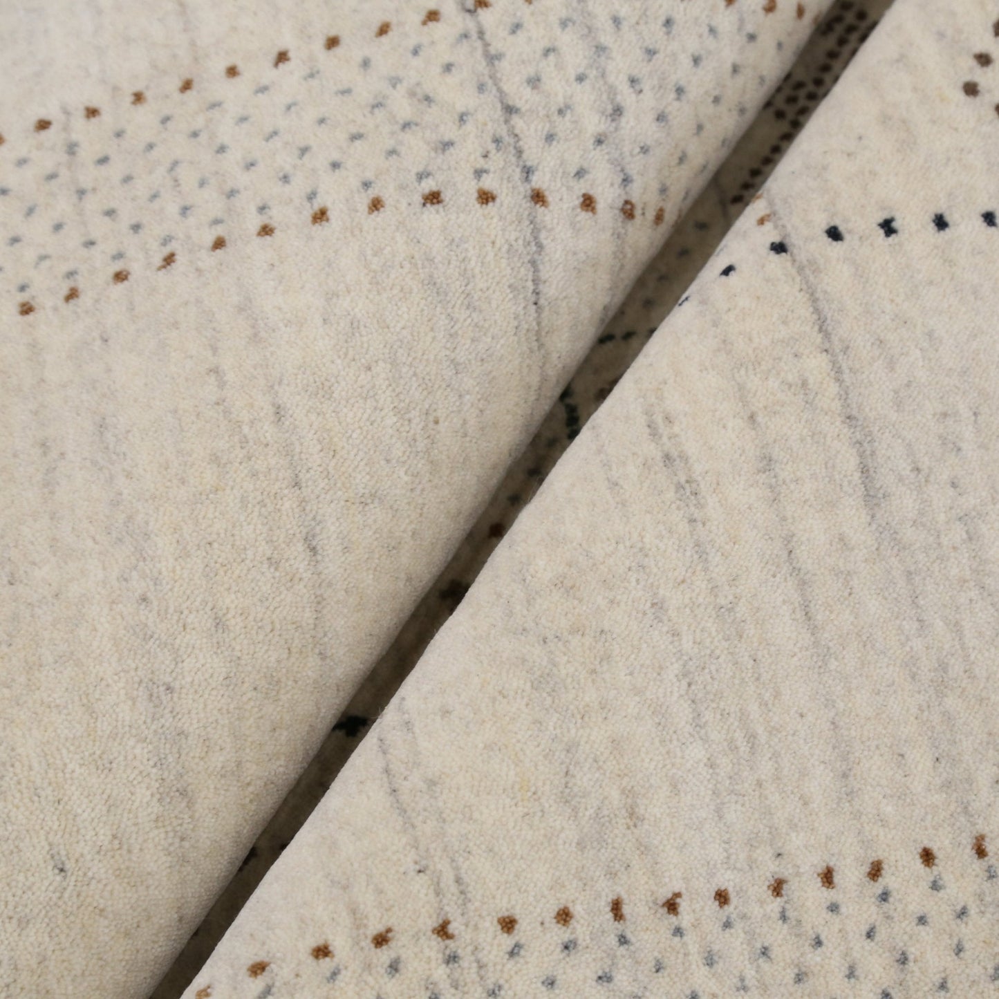 Beige Gabbeh Design Hand Loomed Wool Area Rug
