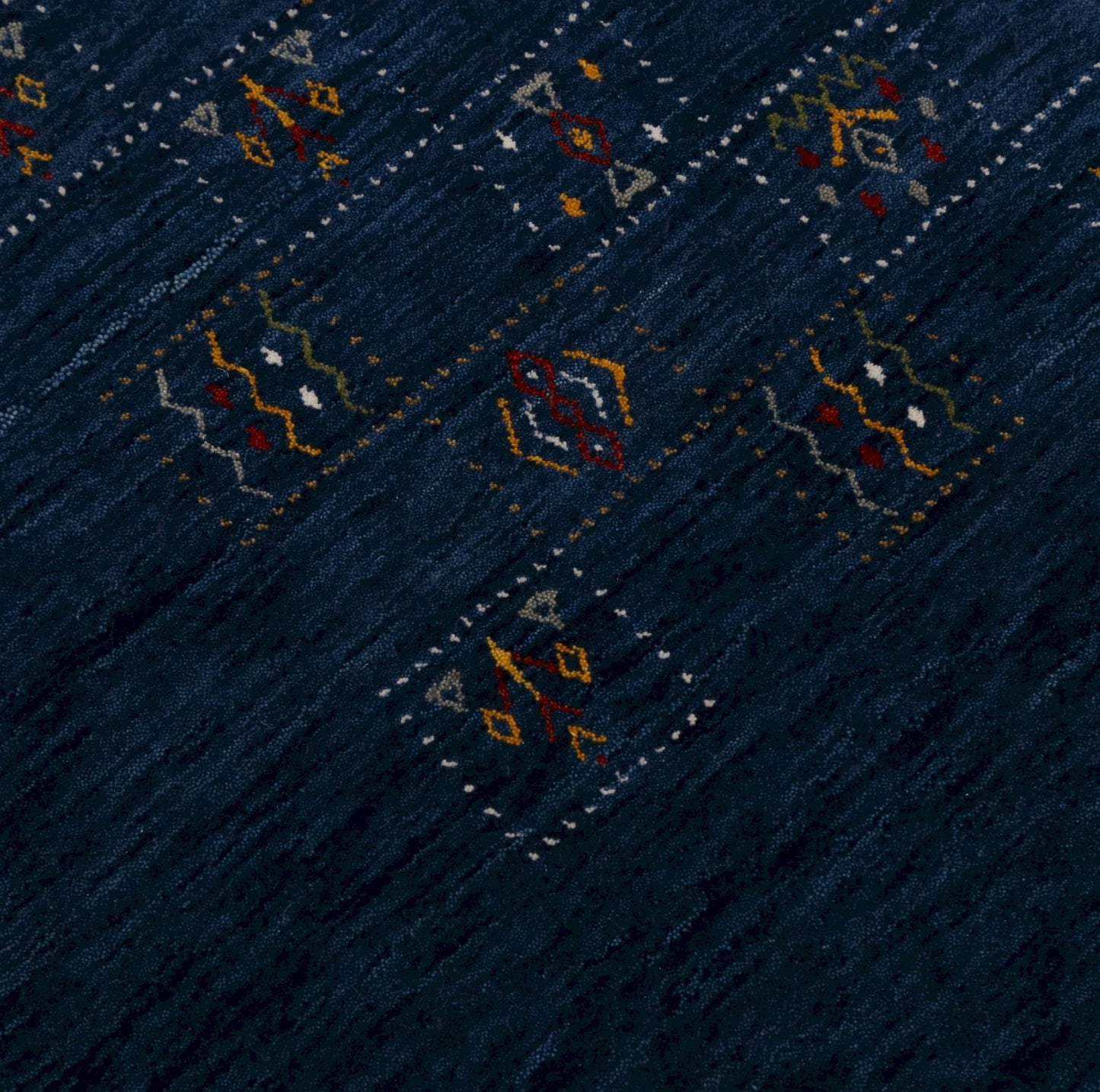 Blue Tribal Design Hand Loomed Wool Area Rug
